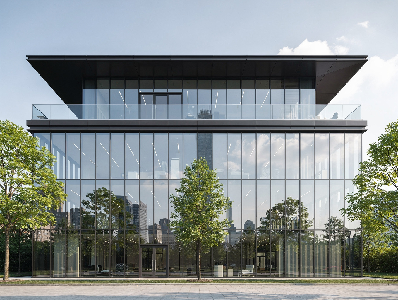 Abstract modern architectural concept and contemporary building silhouette